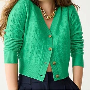 NWT J. Crew Cashmere Crop Cable sweater
